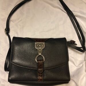 Elegant Black Leather Shoulder Bag Brighton brand